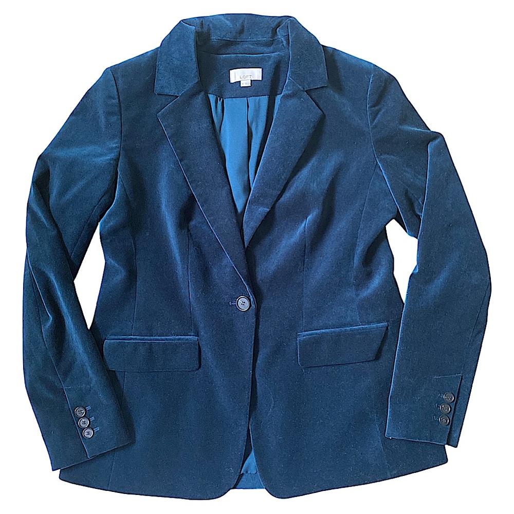 LOFT Blue Velvet Blazer